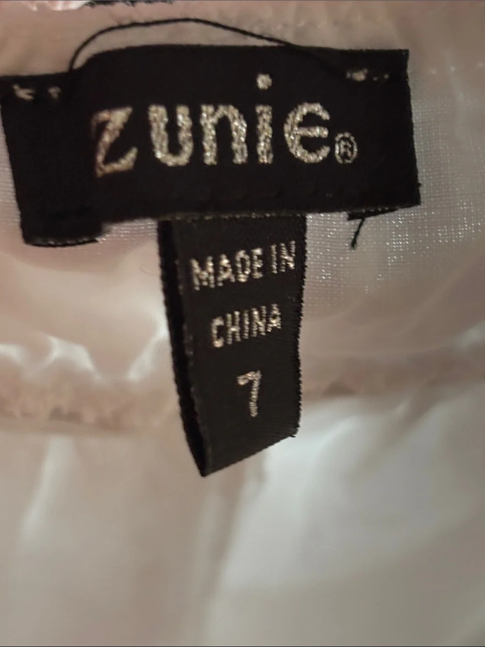 Zunie Sleeveless Floral Embroidered Crochet Bodice Clip Dot Skirt Dress Size 7